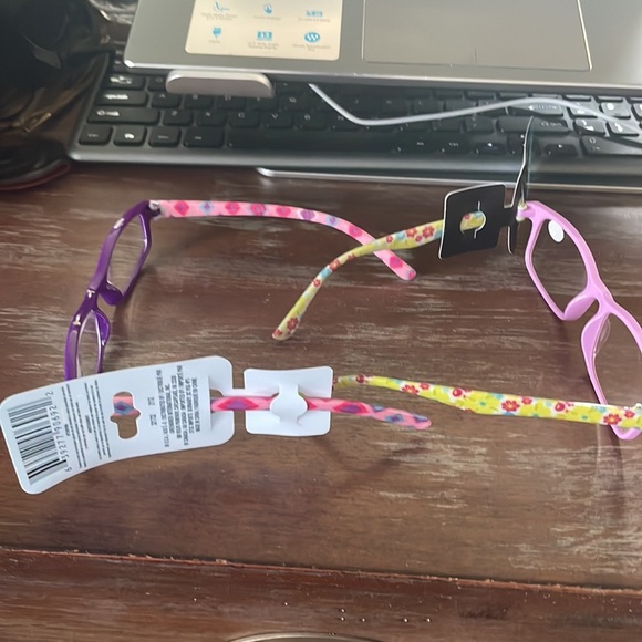 Fashion +2.00 purple & pink print & purple and yellow with flower print readers - Picture 16 of 16